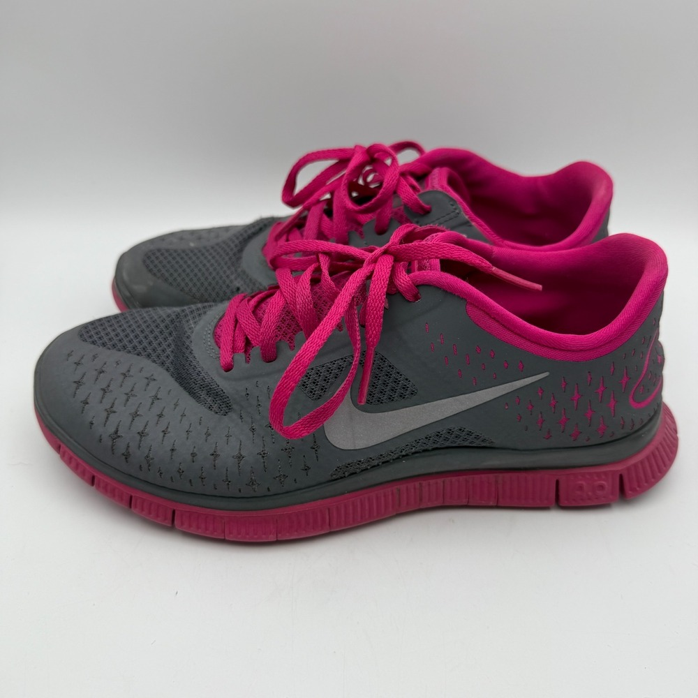 Nike Free 4.0 V2 Running Shoes Gray Pink Lightweight Sneakers Women's‎ 8.5